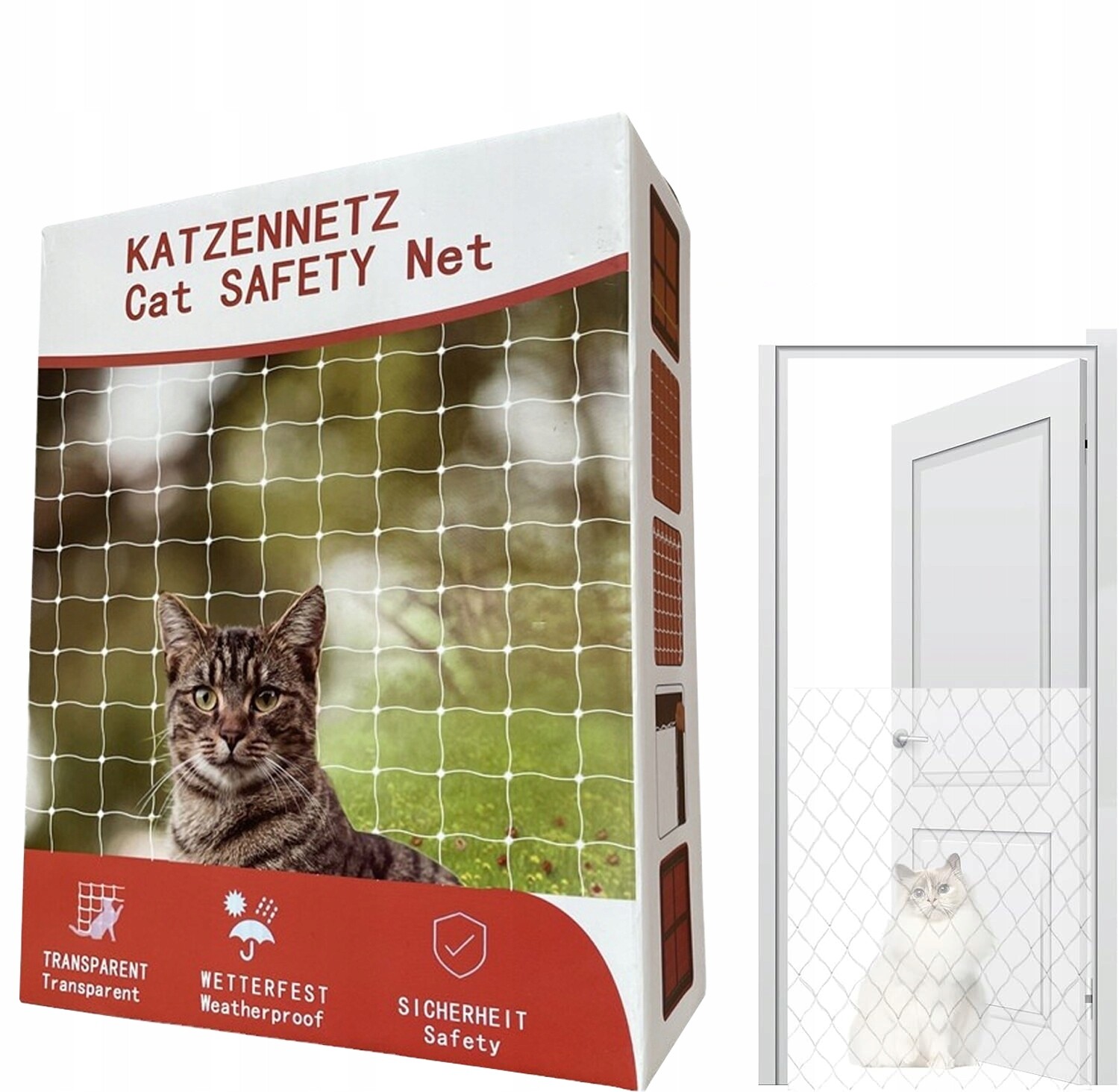 Set Síťka Na Balkon Pro Kočky 3x8 m Bez Vrtání Bezpečné Kočky 26 MM