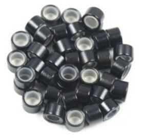 Kroužky micro ring se silikonem Barva: černá, Množství: 20 ks