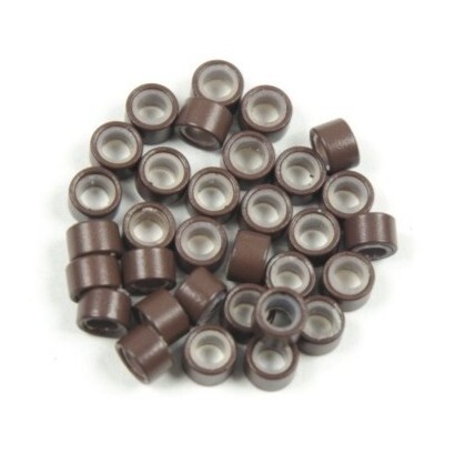 Kroužky micro ring se silikonem Barva: hnědá, Množství: 100 ks