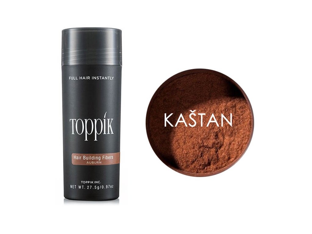 Toppik vlákna k zahuštění vlasů 27,5g Odstín: Kaštan