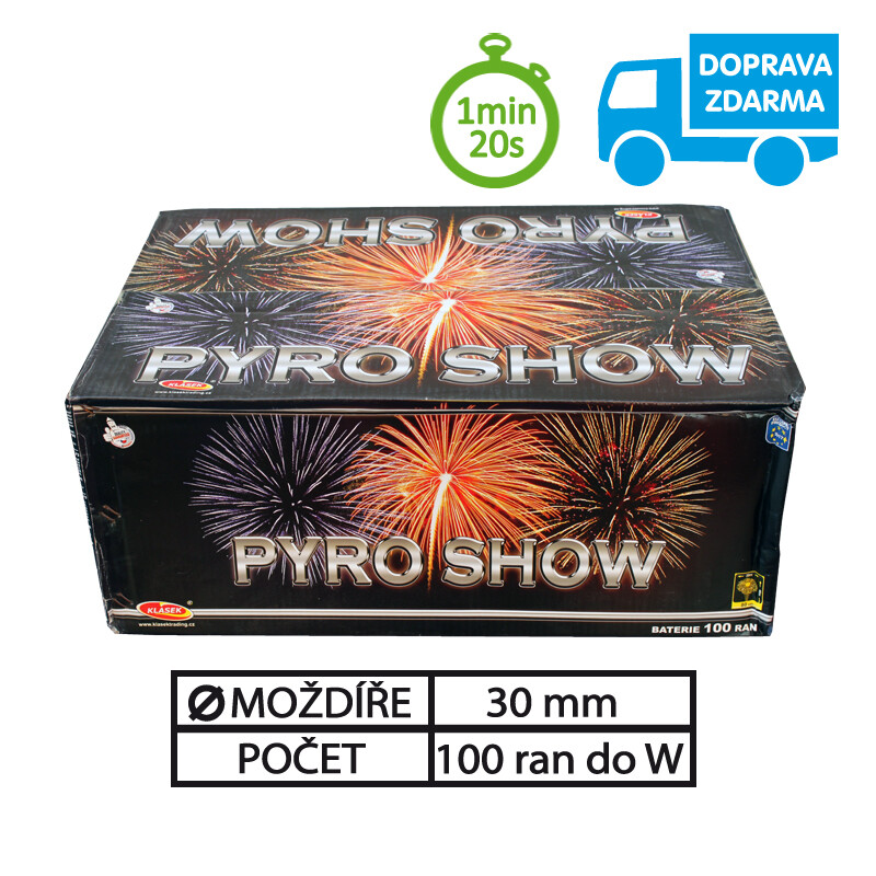 SLOŽENÝ OHŇOSTROJ PYRO SHOW 100 RAN 30 mm W