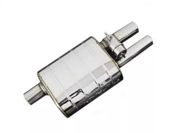 Koncový tlumič výfuku s výfukovou klapkou ProRacing - nerez - 63,5mm - duální levý - bez jednotky