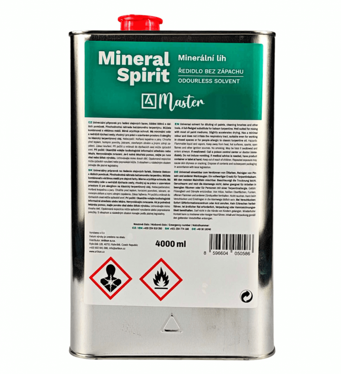 Minerální líh bez zápachu Master 4l