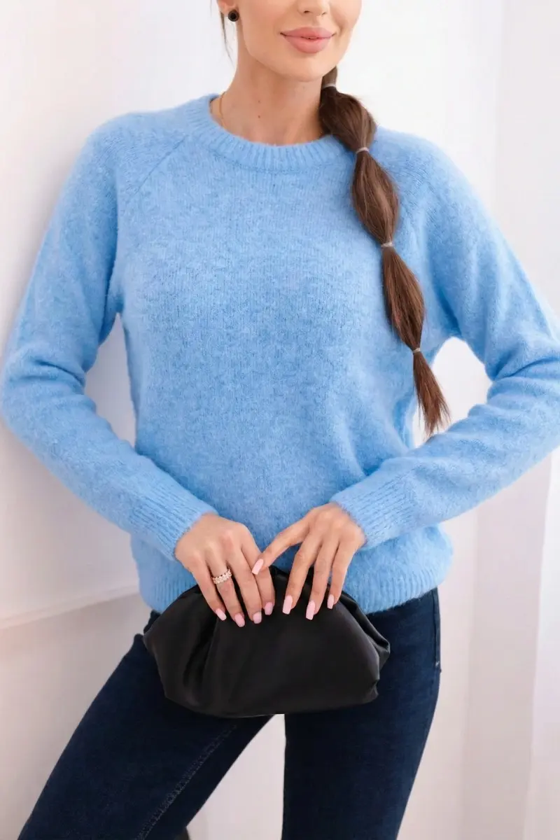 Dámský svetr z baby alpaky modrý