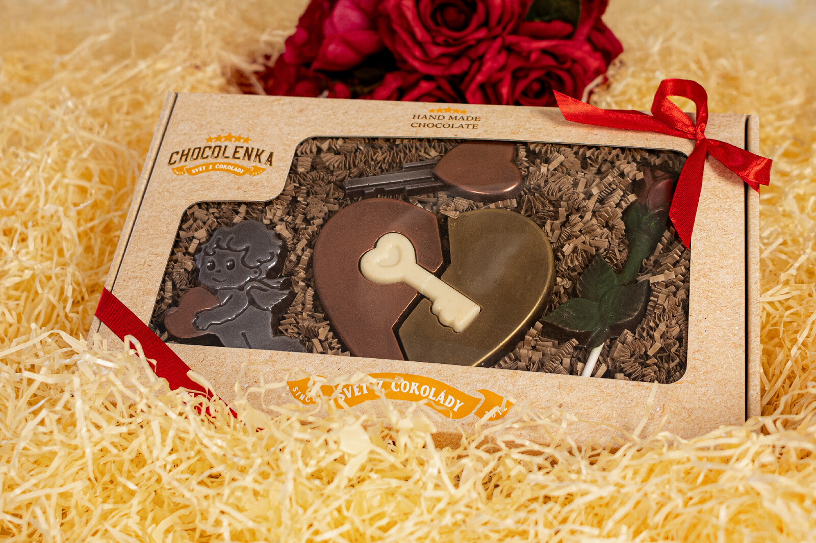 Chocolenka Čokoládová sada – Klíč od srdce s andílkem ❤️