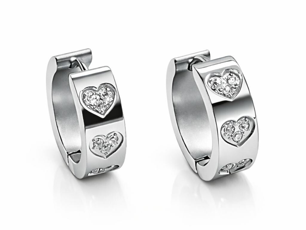 Náušnice kruhové Srdíčka