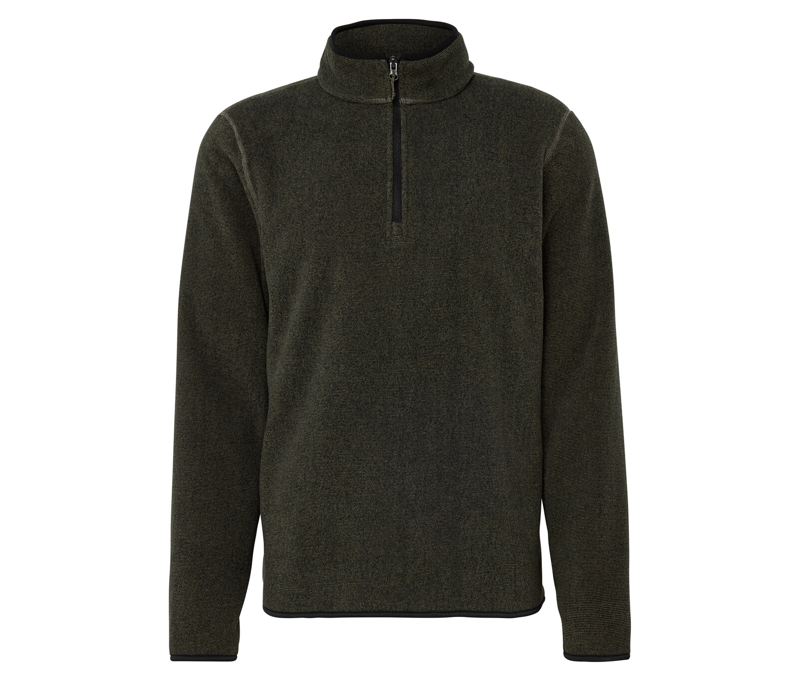 Tchibo - Fleecový svetr troyer - pro muže - vel. S 44/46 - barva: zelená/s proužky