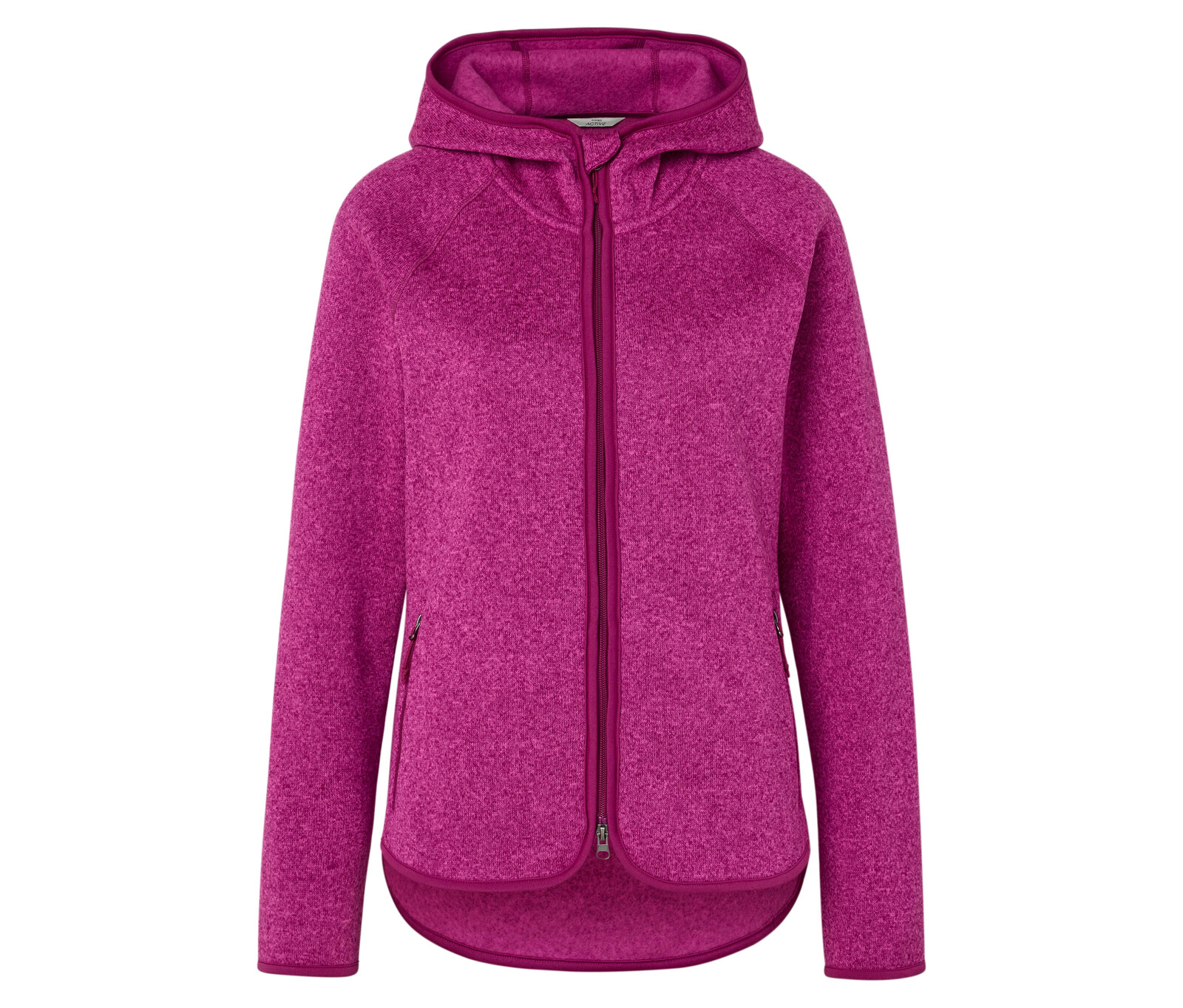 Tchibo - Bunda z pleteného fleecu s kapucí - pro ženy - vel. S 36/38 - barva: červená