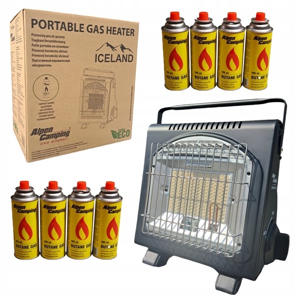 Turistická kamna Alpen Camping Ohřívač pro stan přívěsu 8x plyn