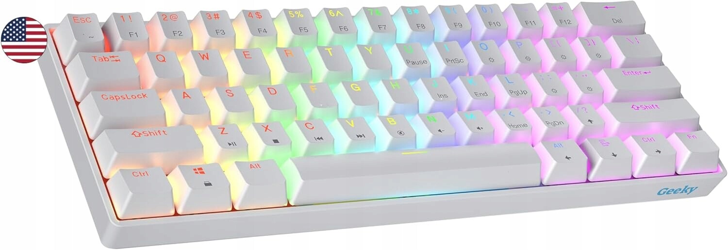 Mechanická herní klávesnice Geeky GK61 Se 60% Rgb Ansi Us
