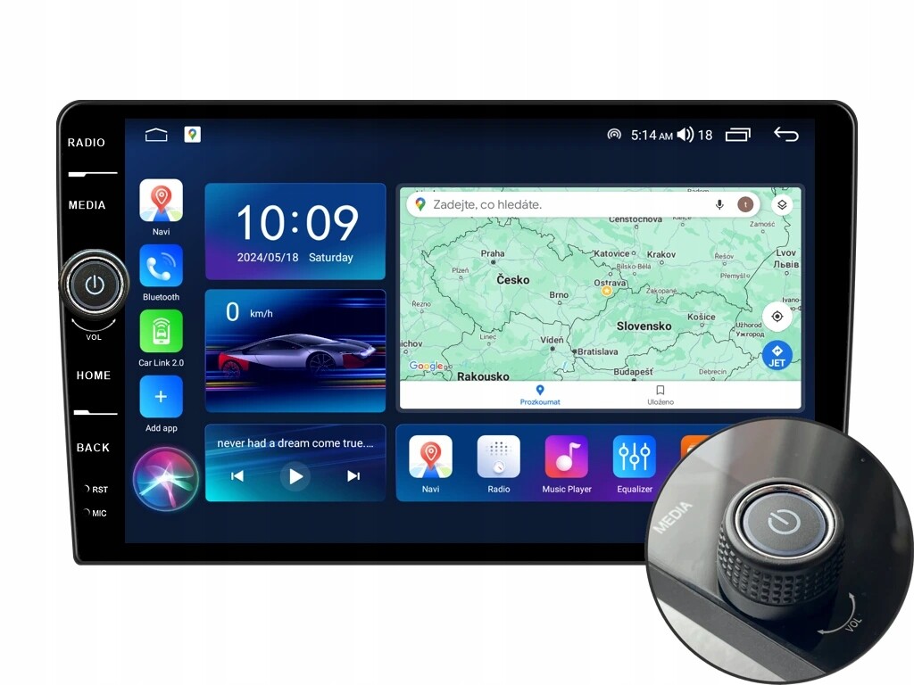Everest 2DIN autorádio EVE-UN06 Android s Qled
