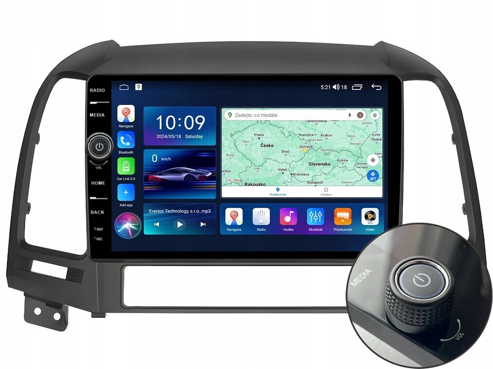 Everest 2DIN autorádio EVE54 Android, Hyundai Santa Fe II
