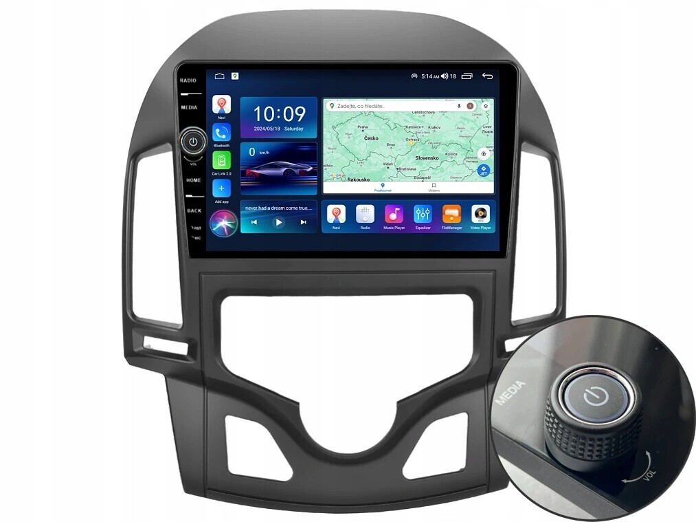 Everest 2DIN autorádio EVE31 Android, Hyundai i30 s automatickou klim.