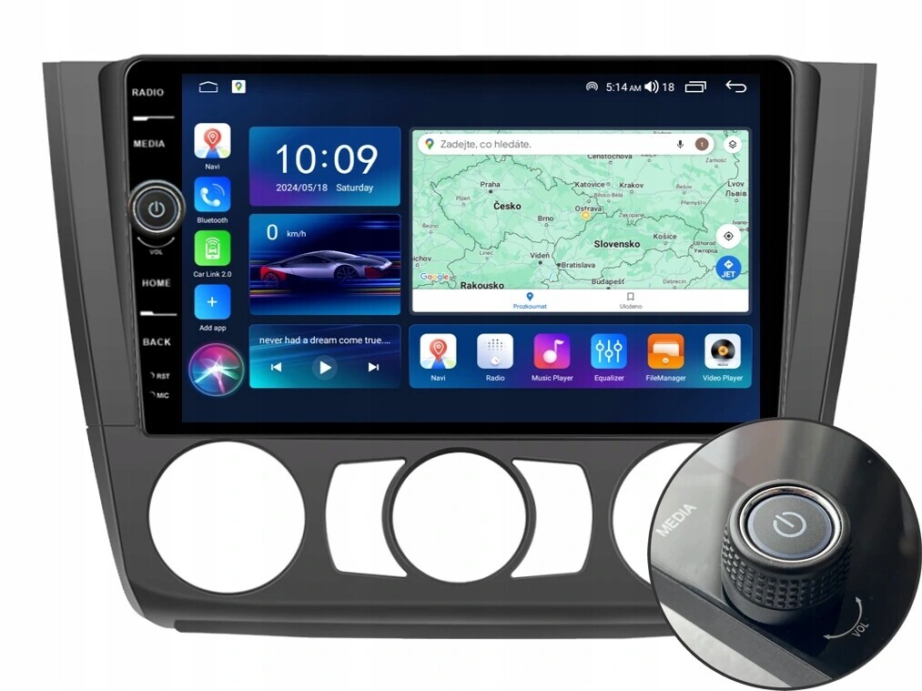 Everest 2DIN autorádio EVE20 Android, Bmw s manuální klimatizací