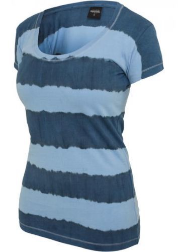 Ladies Dip Dye Stripe Tee - denimblue/skyblue S