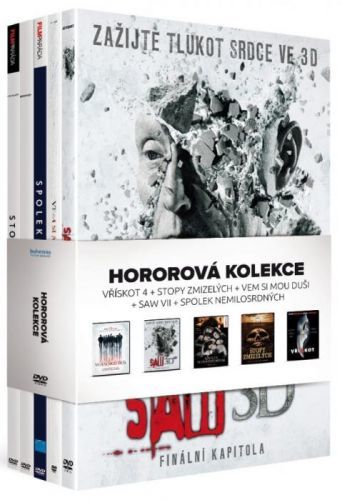 5x DVD Hororová kolekce /Vřískot 4 + Stopy zmizelých + Vem si mou duši + Saw VII + Spolek nemilosrdných
					 - neuveden