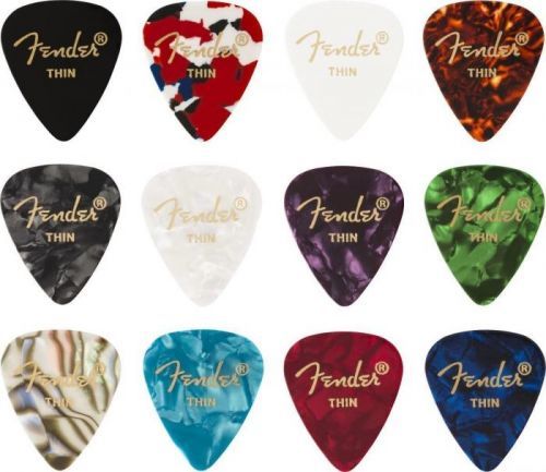 Fender 351 Shape Celluloid Medley Thin 12 Pack