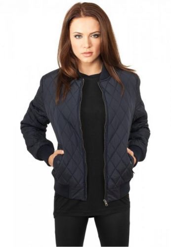 Ladies Diamond Quilt Nylon Jacket - navy L