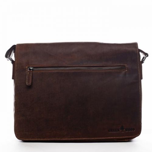 Stylová pánská kožená pracovní taška Nolwen Green Wood hnědá