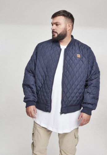 Diamond Quilt Nylon Jacket - navy 3XL