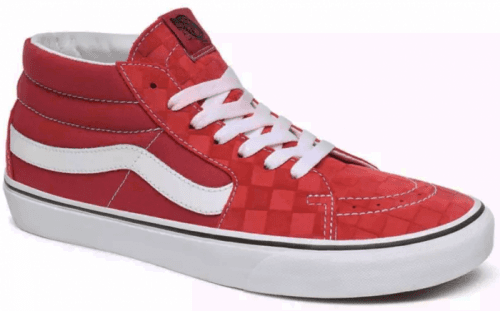 Boty Vans SK8-Mid deboss checkerboard pompeian red/true white 41