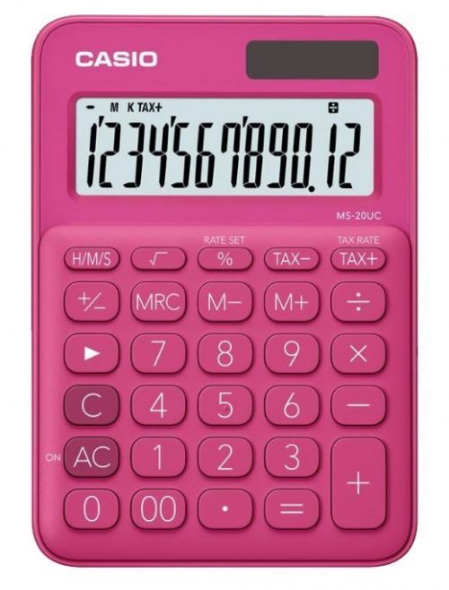 Kalkulačka Casio MS 20 UC RD, růžová