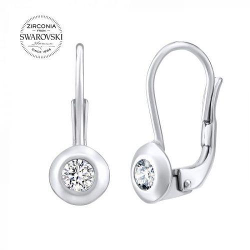 SILVEGO stříbrné náušnice s čirým Swarovski Zirconia - SILVEGO31442w