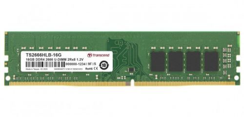 Transcend paměť 16GB DDR4 2666 U-DIMM 2Rx8 1Gx8 CL19 1.2V, TS2666HLB-16G