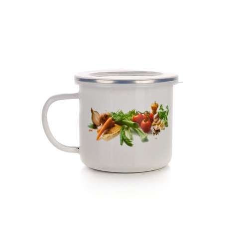 Hrnek smaltovaný s víčkem 0,5 l Zelenina
