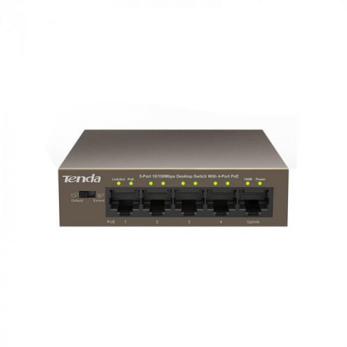 Tenda TEF1105P - 4x PoE 802.3af/at, 5x100Mb/s, 63W
