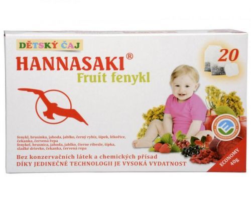 Dětský čaj Hannasaki Fruit fenykl 20 sáčků
