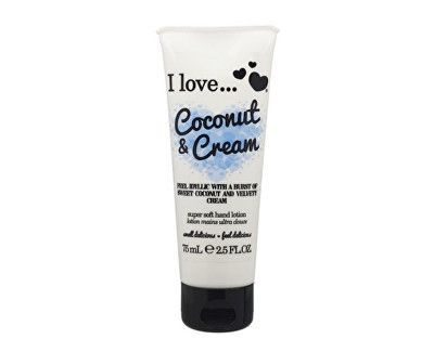 I Love Coconut & Cream vyživující krém na ruce s vůní kokosu a sametového krému  75 ml