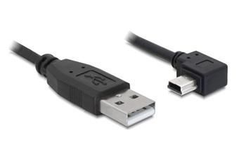 USB 2.0 kabel A-mini 5pin 2m lomený pravoúhlý