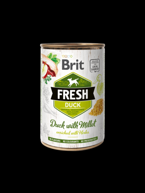 Brit Dog Fresh konzerva Duck with Millet 400g