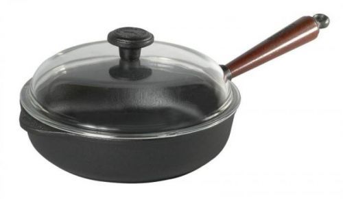 Skeppshult hluboká litinová pánev s poklicí (0120T) 25 cm, dřevěná rukojeť