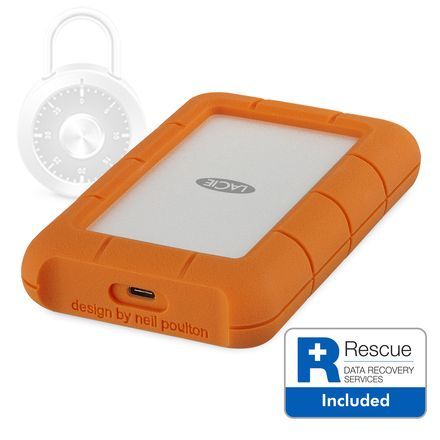 LaCie Rugged Secure 2TB HDD, 2.5