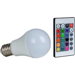 LED Heitronic 230 V, E27, 7.5 W = 50 W, 108 mm, RGBW, A+ (A++ - E) měnící barvu, stmívatelná, 1 ks