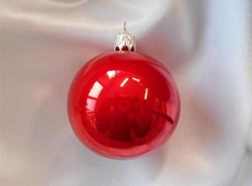 Velká vánoční koule 4 ks - červená lesklá