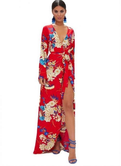 Květinové kimono maxi šaty