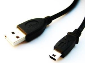 Kabel C-TECH USB A-MINI 5PM 2.0 1,8m HQ Black, zlacené kontakty