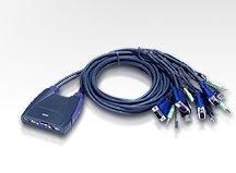 ATEN přepínač KVM 4-port VGA KVMP USB2.0, mini, audio, 0,9m kabely