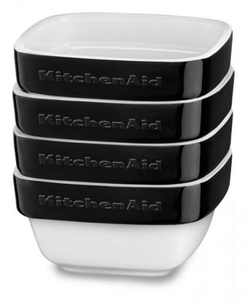 KitchenAid KBLR04RMOB keramické zapékací misky ramekiny 4 ks, černá