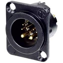 XLR konektor Neutrik – přírubová zástrčka, rovná, pólů 10, černá, 1 ks