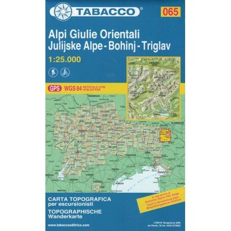 Tabacco 065 Alpi Giulie/Julské Alpy východ - Bohinj - Triglav 1:25 000 turistická mapa