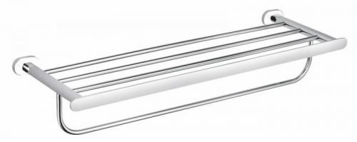 SLEZAK-RAV Polička na ručníky s hrazdou 665,6 mm, chrom/bílá YUA0704CB