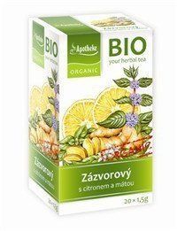 Apotheke MEDIATE BIO Zázvor s citronem a mátou čaj 20 x 1.5 g