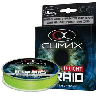 Pletená šňůra Climax iBraid U-Light neon-zelená 135m 0,10/7,5kg