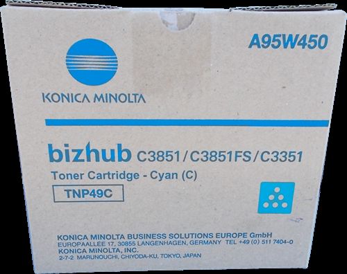 Toner Konica Minolta TNP-49C | 12000 str | Cyan | Bizhub C3351 C3851 C3851FS