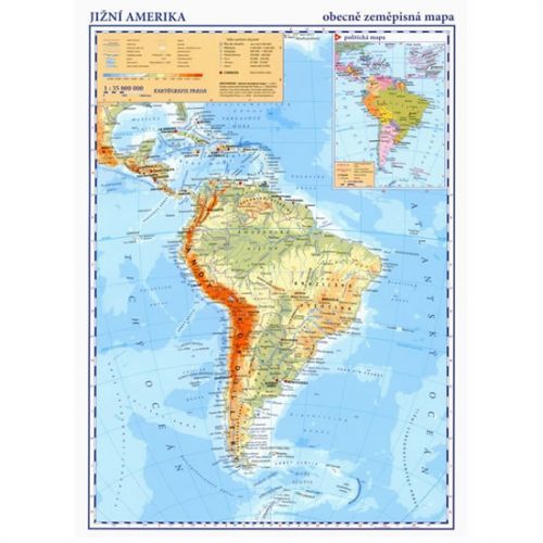 Jižní Amerika - příruční obecně zeměpisná mapa A3/1: 35 mil.
					 - neuveden
