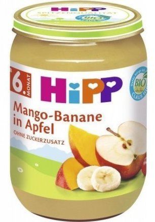 HiPP OVOCE BIO Jablka s mangem a banány 190g